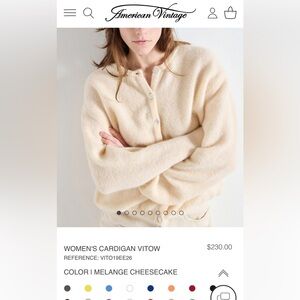 American Vintage Vitow Cardigan Melange Cheesecake